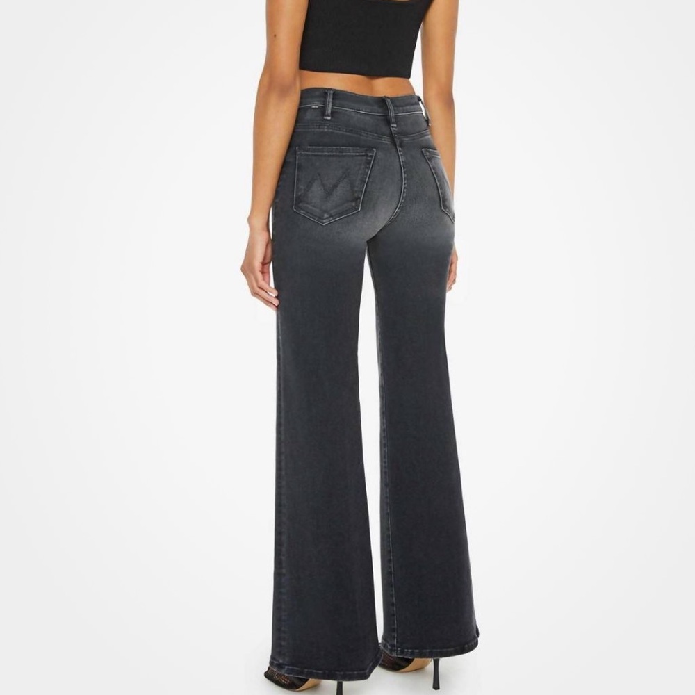 Mother Lil Hustler Roller Sneak Jeans Not Today Satan Wide Leg Denim Size 28 - Picture 16 of 16